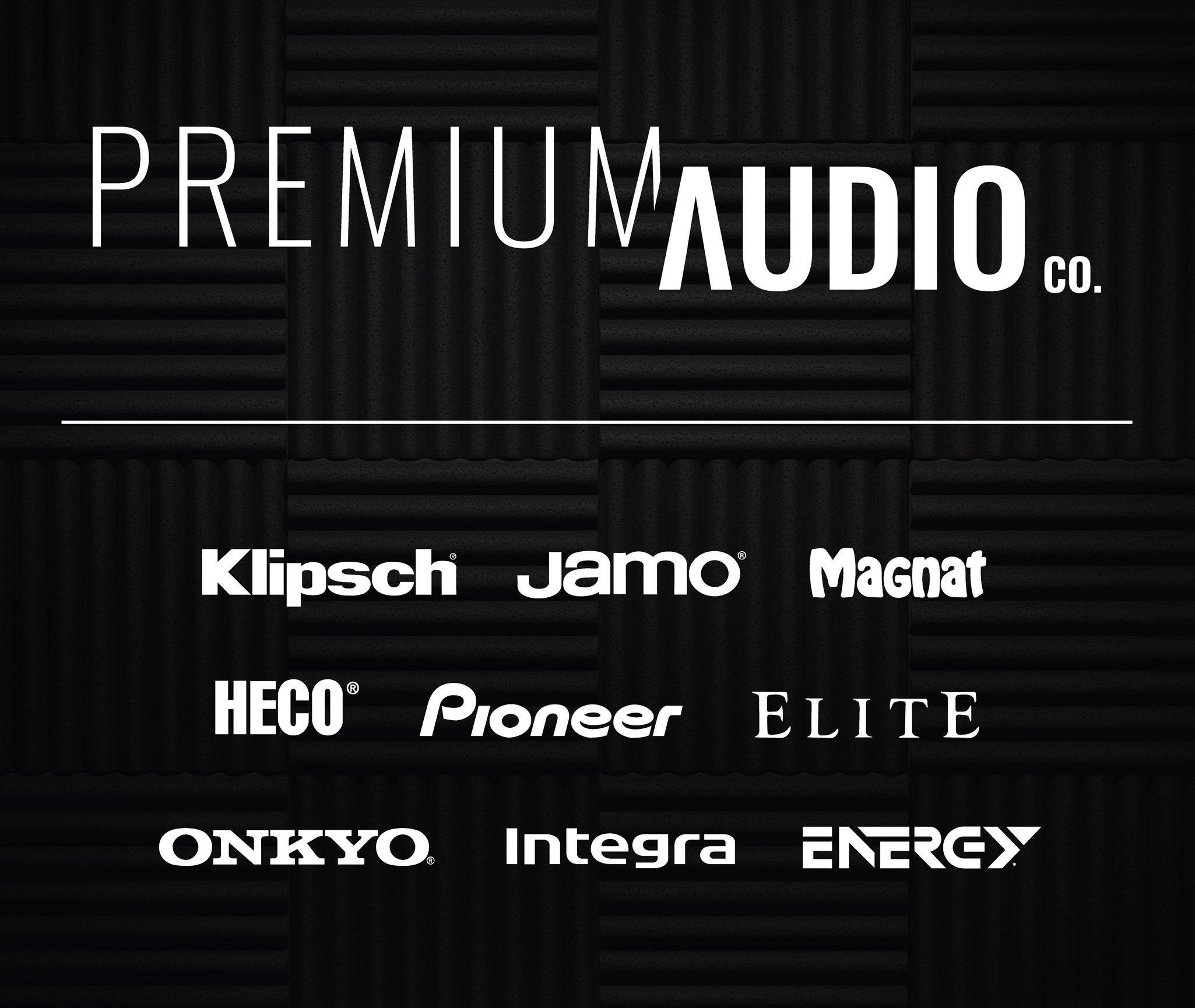 Premium Audio logos on black